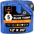 Xpose Safety 12 ft x 20 ft 5 mil Tarp, Blue, Polyethylene BT-1220-A